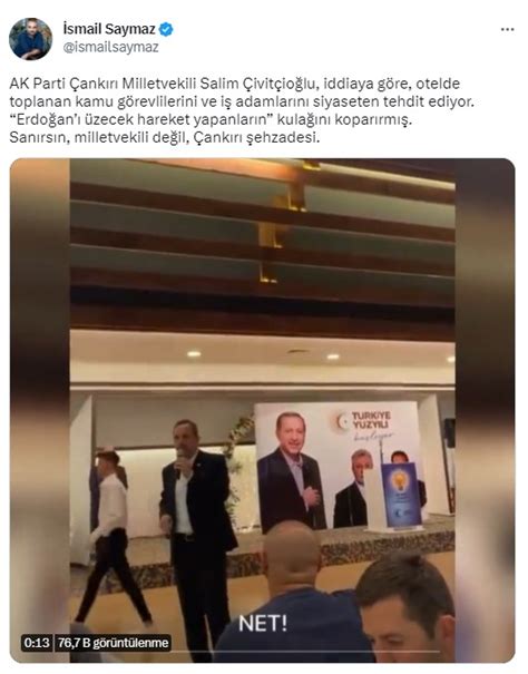 A­K­ ­P­a­r­t­i­ ­Ç­a­n­k­ı­r­ı­ ­M­i­l­l­e­t­v­e­k­i­l­i­ ­S­a­l­i­m­ ­Ç­i­v­i­t­ç­i­o­ğ­l­u­:­ ­­E­r­d­o­ğ­a­n­­ı­ ­Ü­z­e­c­e­k­ ­H­a­r­e­k­e­t­ ­Y­a­p­a­n­l­a­r­ı­n­ ­K­u­l­a­ğ­ı­n­ı­ ­K­o­p­a­r­ı­r­ı­z­­